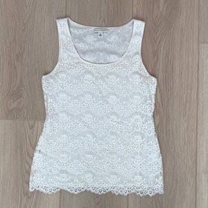 Banana Republic Ivory Cream Lace Fairy Feminine Tank Top